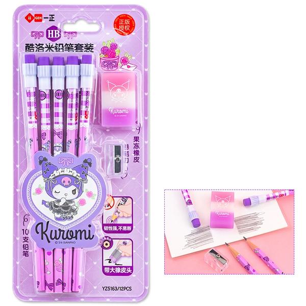 Bộ 10 Bút Chì + Gôm Kèm Chuốt Kuromi - iiGEN IG5779