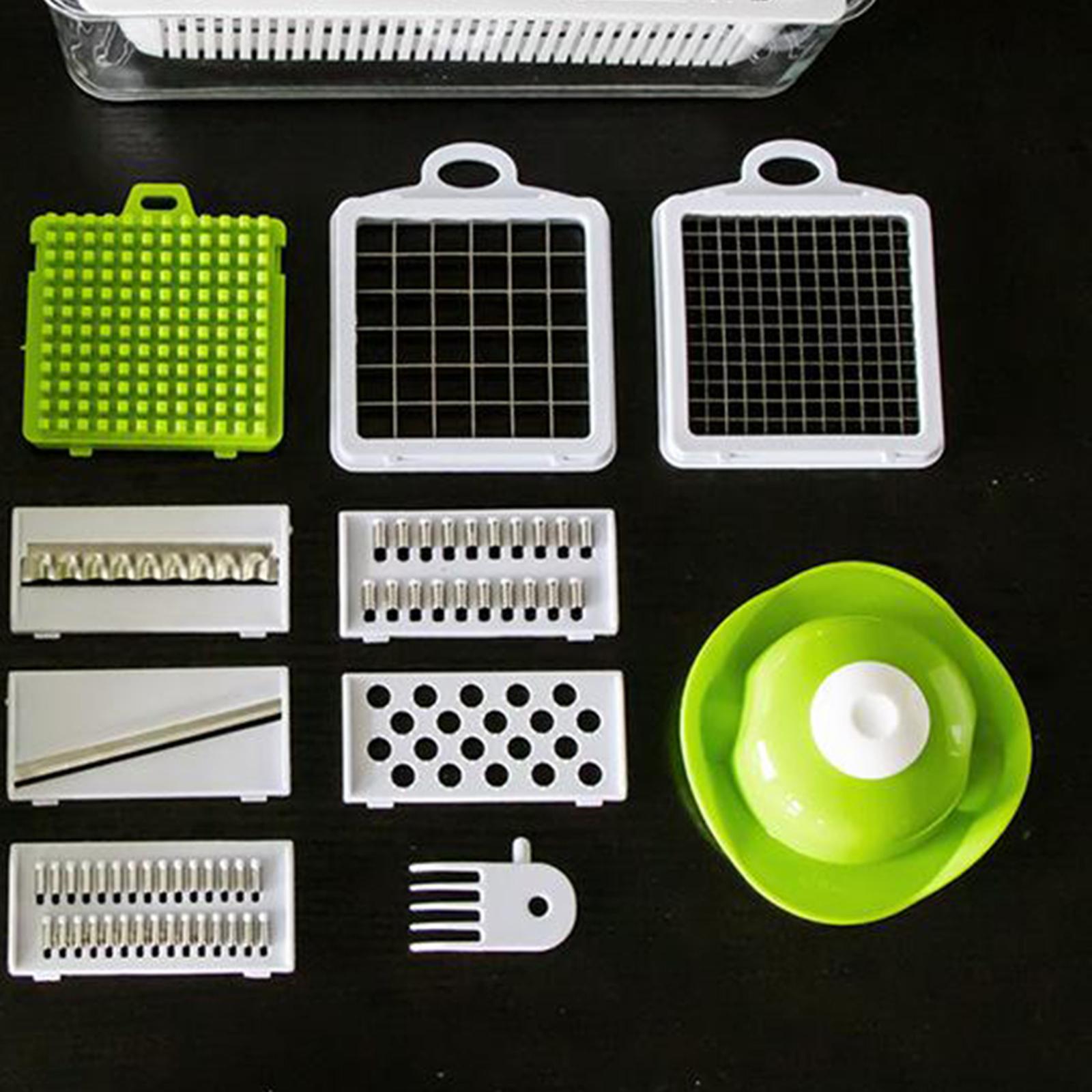 8 in 1 Vegetable Chopper for Salad Potato Food Chopper Kitchen Gadgets green