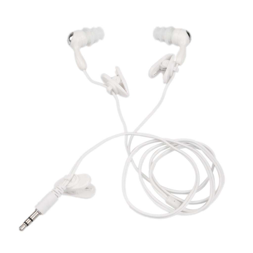 2X Waterproof  In-Ear Earpiece Stereo Swimming for   White