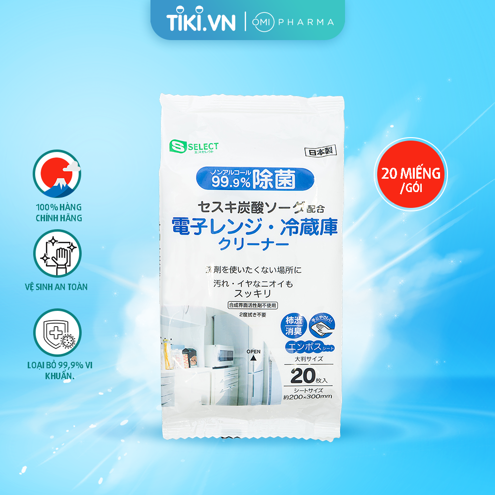 Khăn ướt vệ sinh lò vi sóng và tủ lạnh S Select Nhật Bản