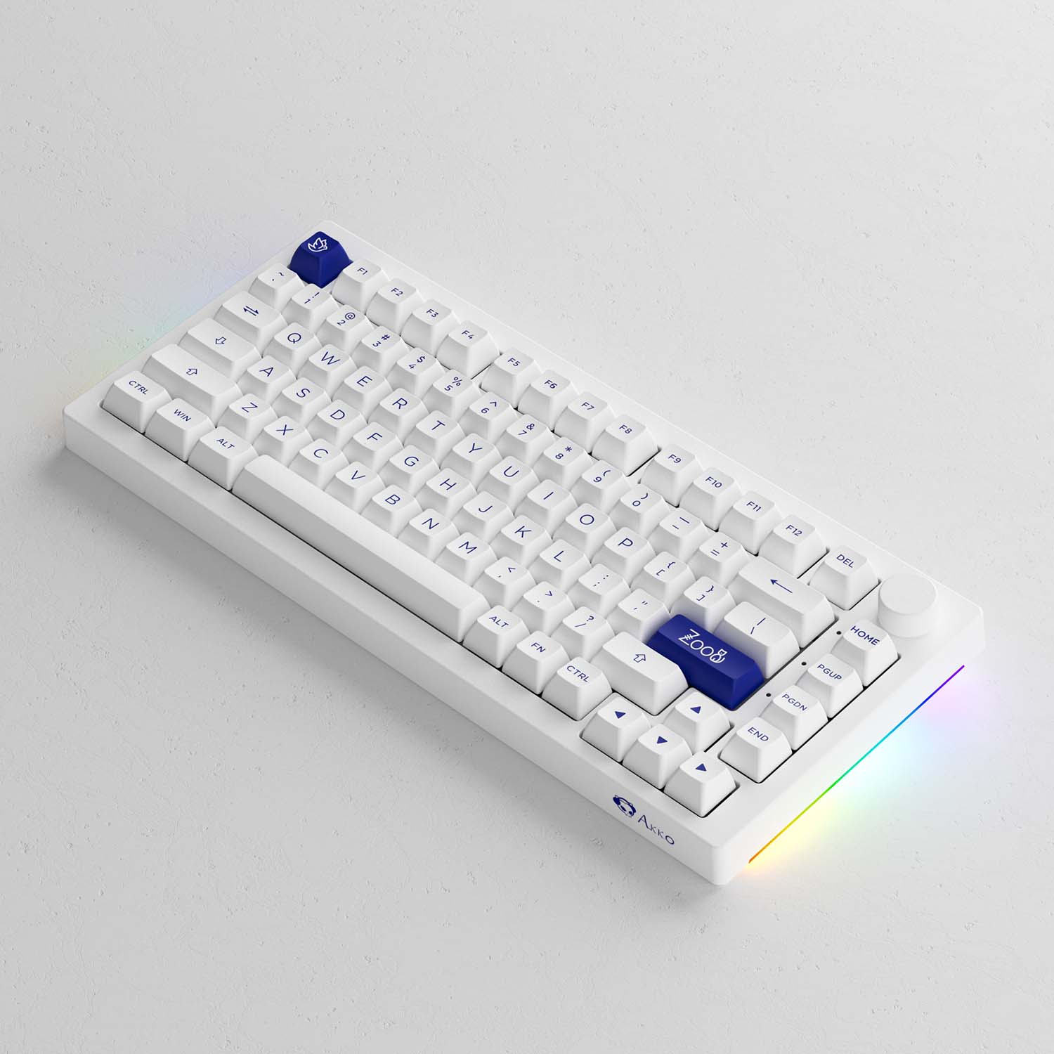 Bàn phím cơ AKKO 5075B Plus Blue on White - Hàng chính hãng