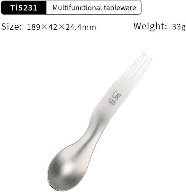 Muỗng đa năng 3 trong 1 (Muỗng Dao Nĩa) Keith Titanium Ti5231