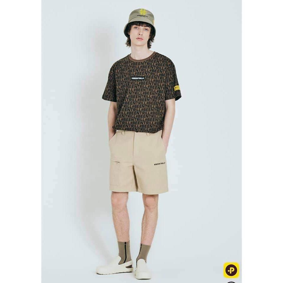 Áo thun tay lỡ phông Unisex nam nữ cotton beentrill monogram -B01 - Rêu