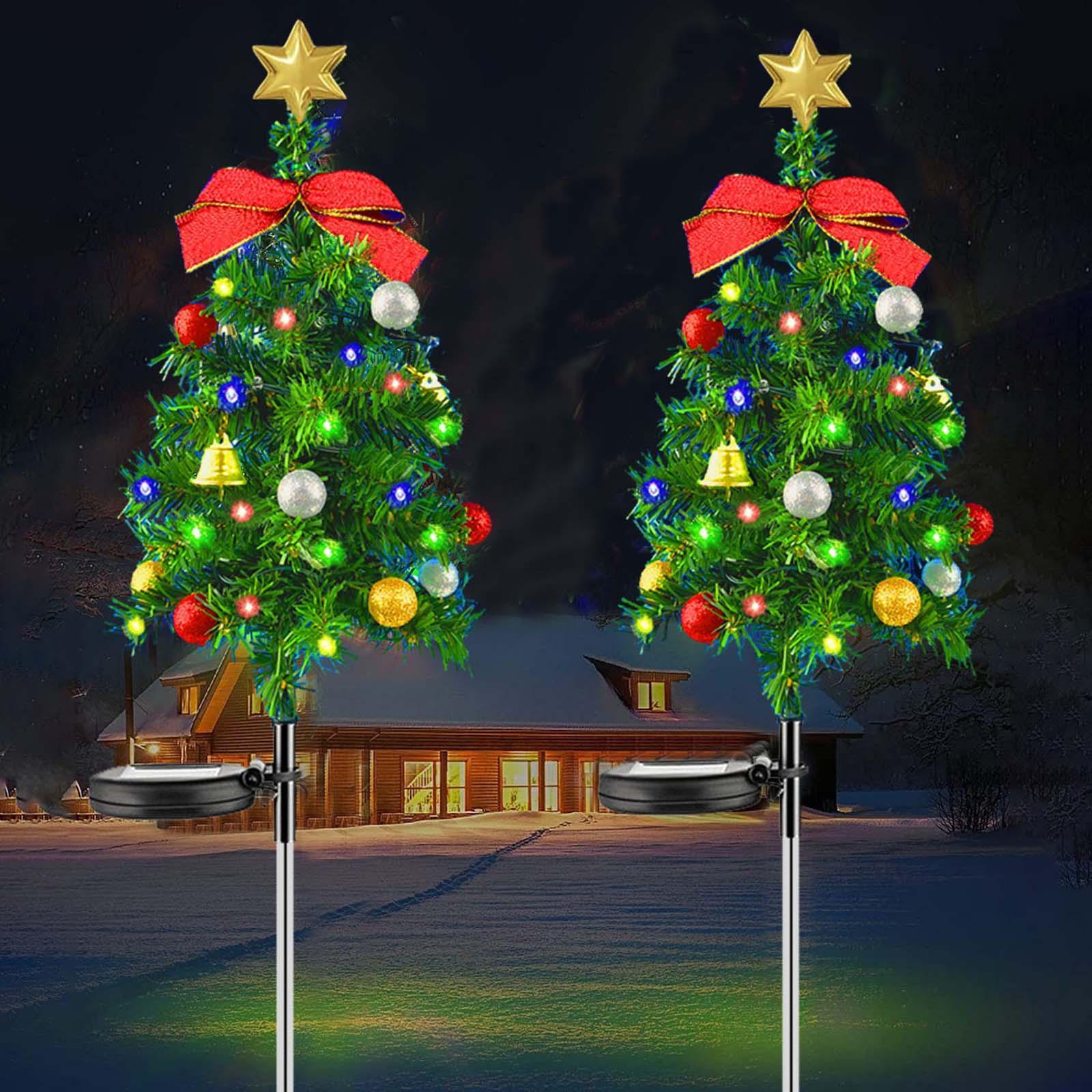 Christmas Tree Solar Light Outside Solar Pathway Lights Garden Lights for Landscape Garden Holiday Porch Patio