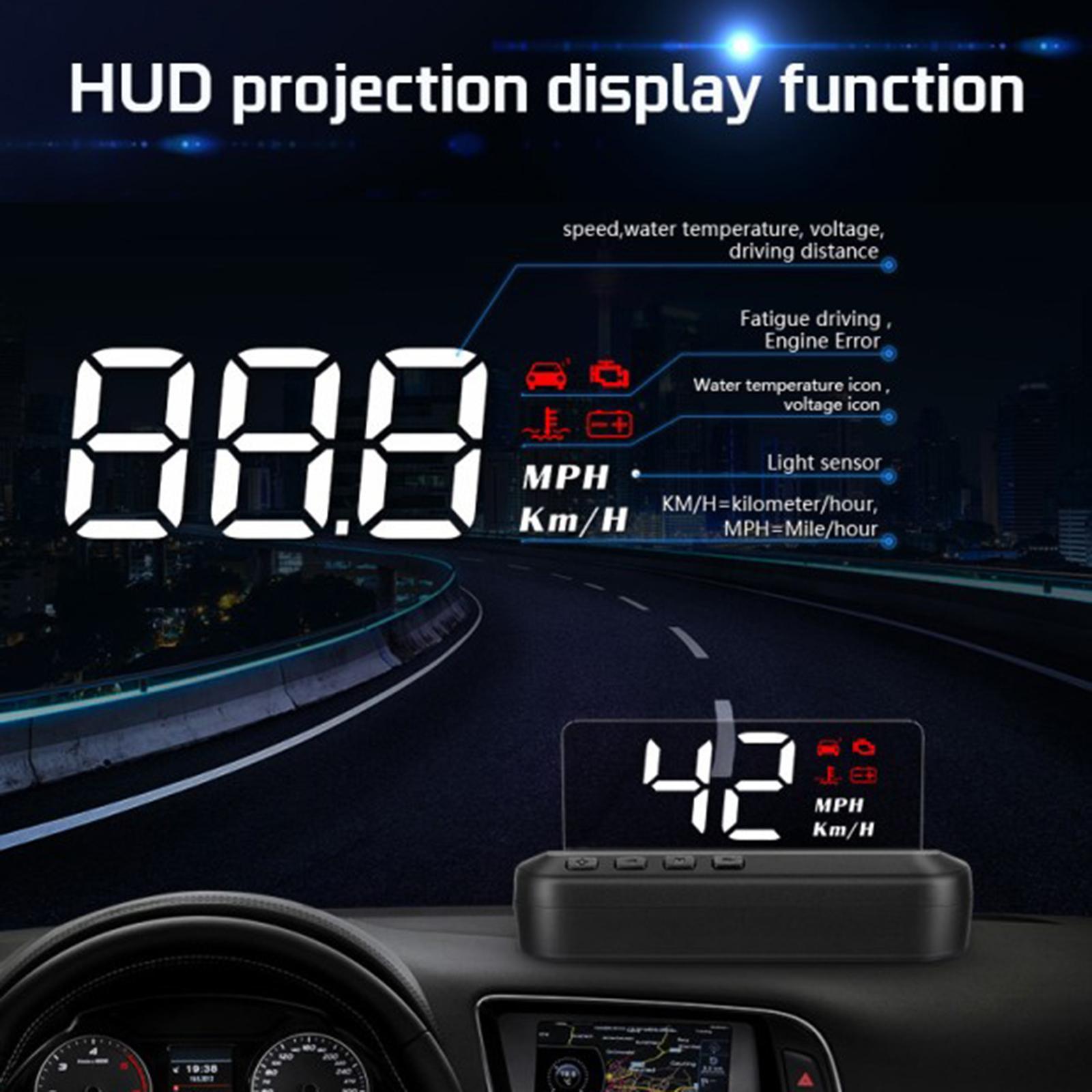 Digital Car GPS Head up Display Speedometer HUD Kmh/MPH Overspeed Warning Safe Driving