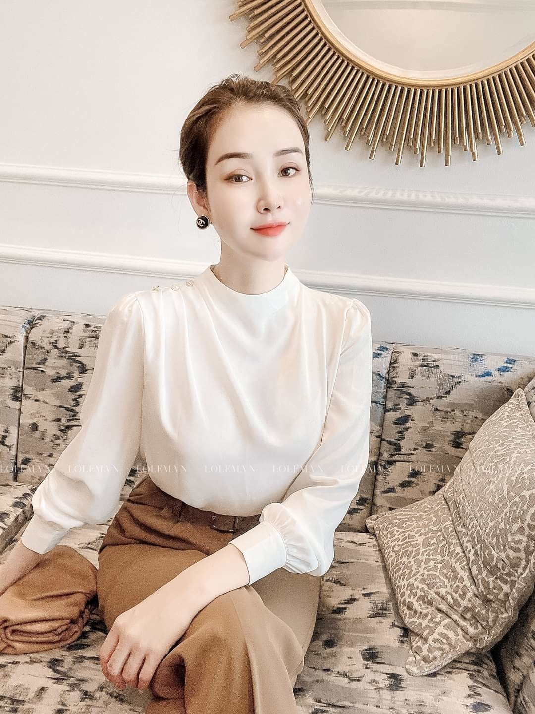 ÁO SƠ MI SANG TRỌNG ĐÍNH VAI CƯỜM