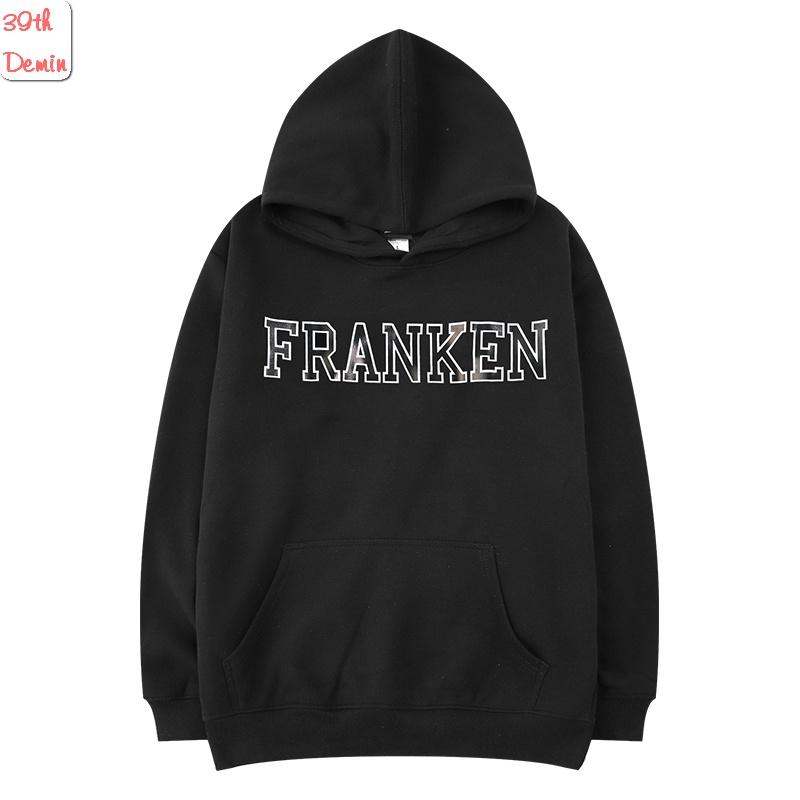 Áo Hoodie NELLY phong cách Hàn Quốc in chữ FRANKEN chất NỈ COTTON lót BÔNG unisex nam nữ