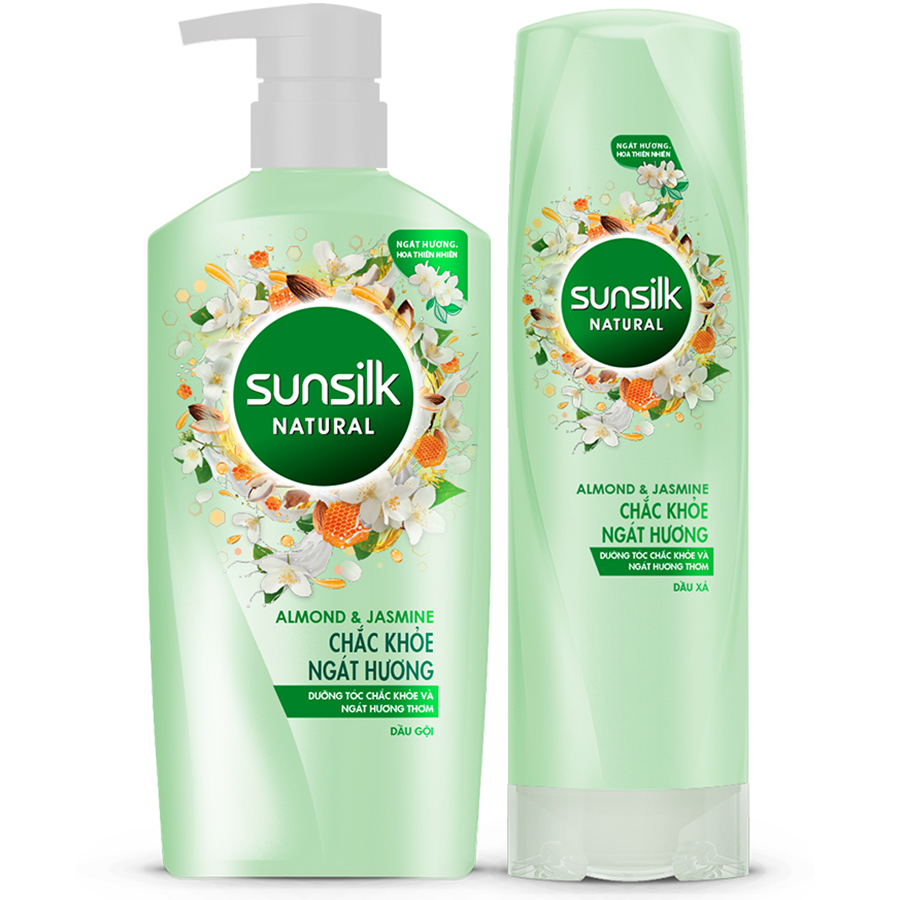 Combo Dầu Gội 650gr + Dầu Xả 320gr Sunsilk Natural Chắc Khoẻ Ngát Hương