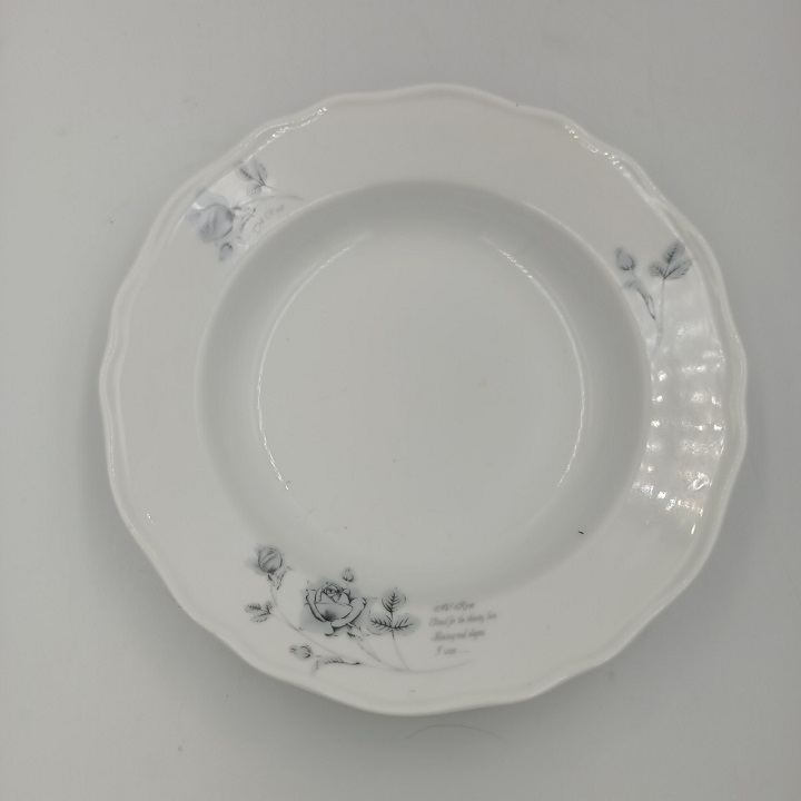 Đĩa Sứ Hoa Hồng Đen Kích Thước 20.5 CM Hàng Nhập Khẩu Cao Cấp