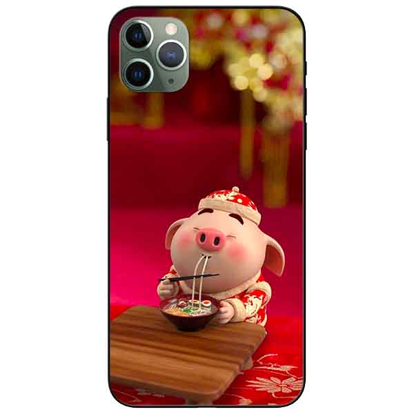 Ốp lưng in cho Iphone 11 Pro Max Mẫu Heo Ăn