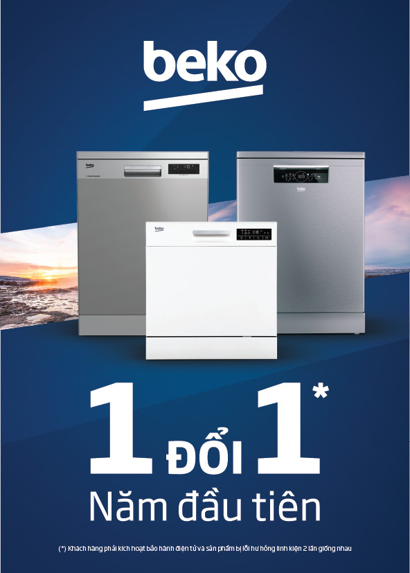 Máy Rửa Chén Beko DVN05320W ,13 bộ - Hàng chính hãng