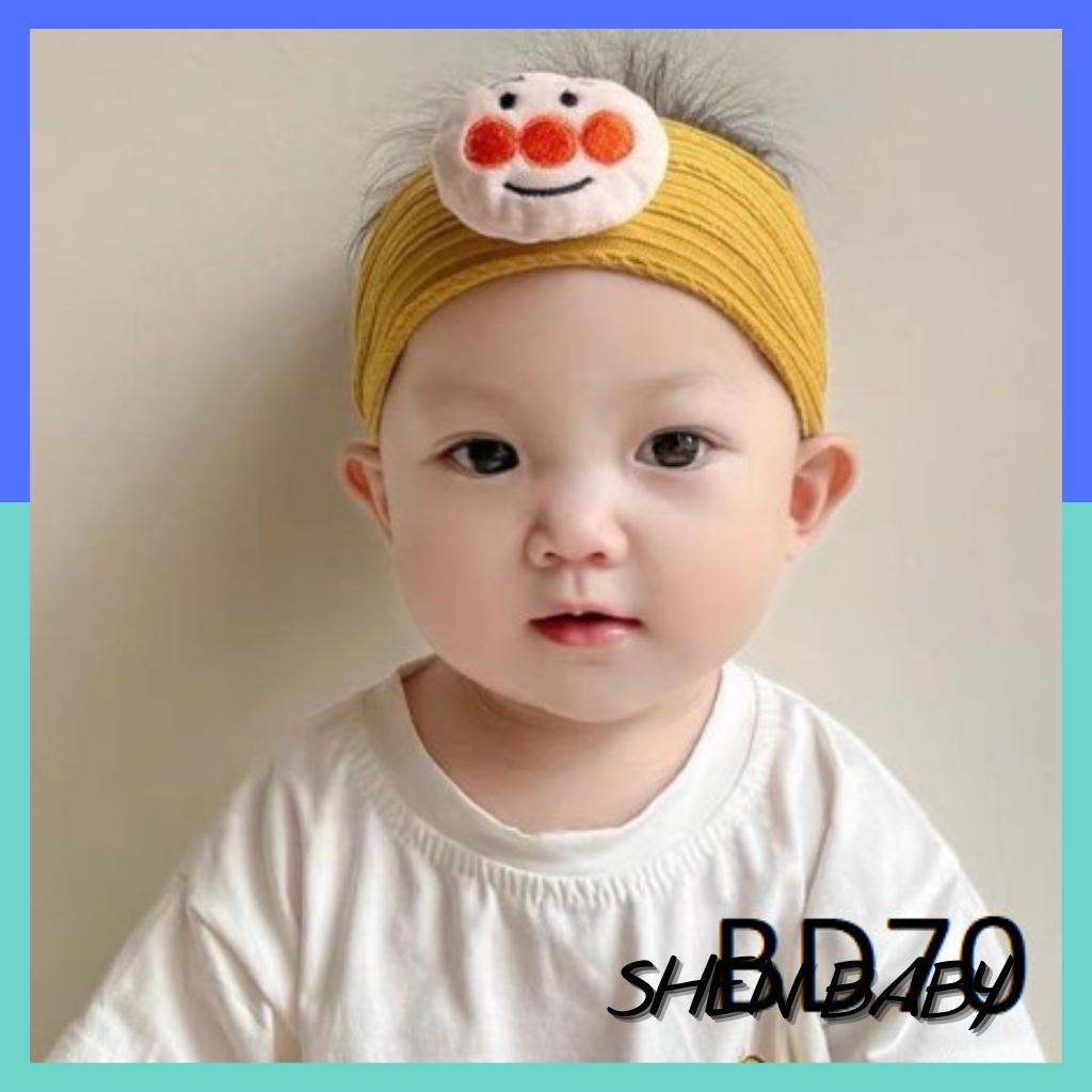 Băng đô bản to hình chú hề dễ thương, turban vải thun gân cho bé BD70 Mimo Baby