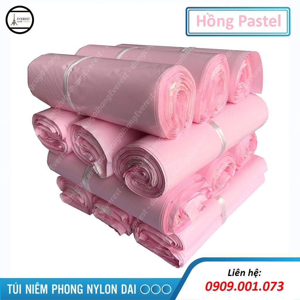 Túi gói hàng niêm phong, túi Pe màu Hồng Pastel, Hồng Nude Baby lớp keo dán siêu tiện lợi, hàng có sẵn nhiều size (1 kg