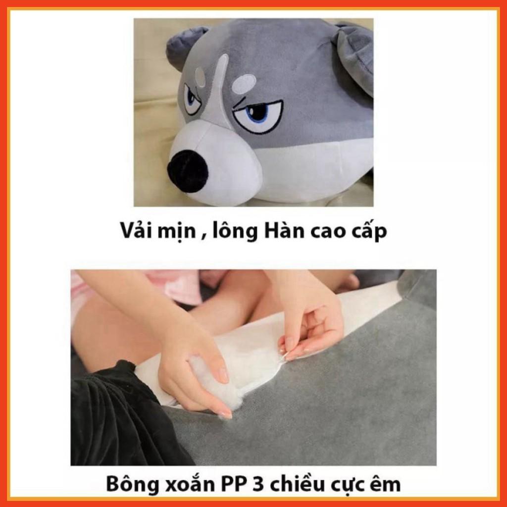 Chó Husky Bông Siêu To Khổng Lồ - Chất Liệu Lông Nhung Mềm Mịn Co Dãn 4 Chiều - Gấu Bông Chó Husky Thú Nhồi Bông Siêu To