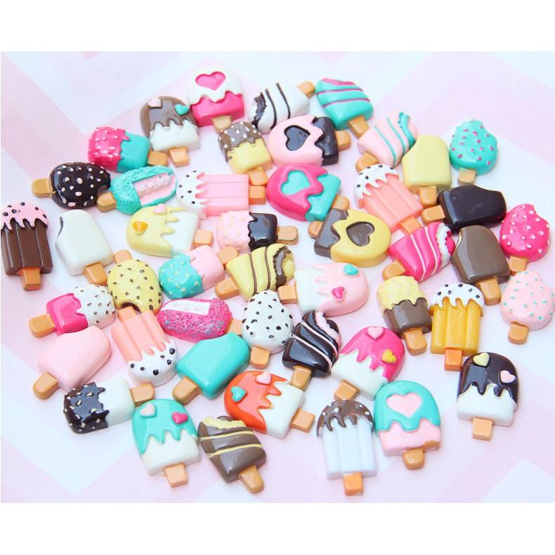 Chuyên Charm * Túi combo 30-50 charm kem que các loại cho các bạn làm Jibbitz, trang trí điện thoại, DIY