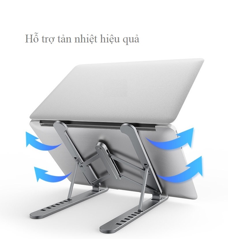 Giá đỡ laptop nhôm có thể chỉnh độ cao và gấp gọn dành cho ipad surface laptop macbook