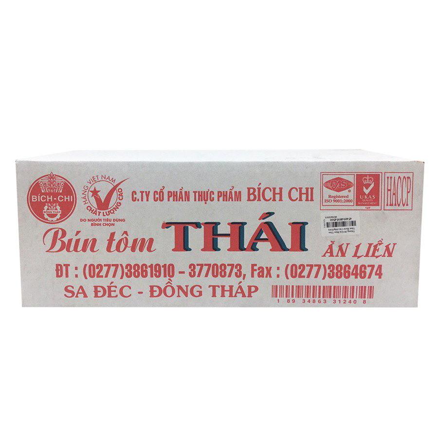 Thùng 30 Gói Bún Tôm Thái Bích Chi