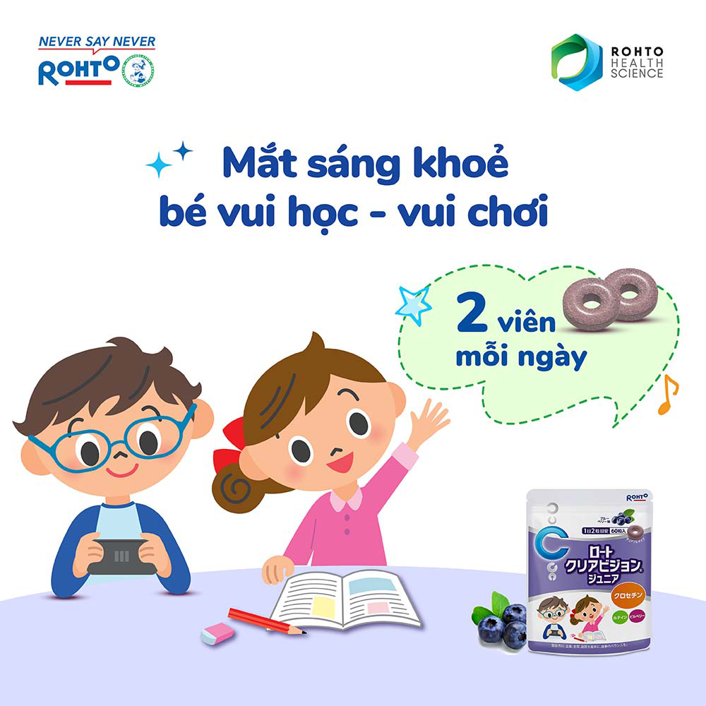 Kẹo ngậm bổ mắt cho trẻ em Rohto Clear Vision Junior (Bịch 60 viên)