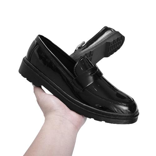 Giày Da Nam AROTI Dáng Lười Chất Da Đẹp Cao Cấp,Đế Khâu Tăng Cao 3cm Form Loafer Mọi Công Sở Sang Trọng  G608-Đen Trơn