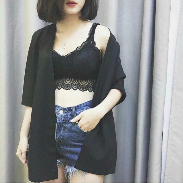 Áo bra ren nhún mặc trong áo vest