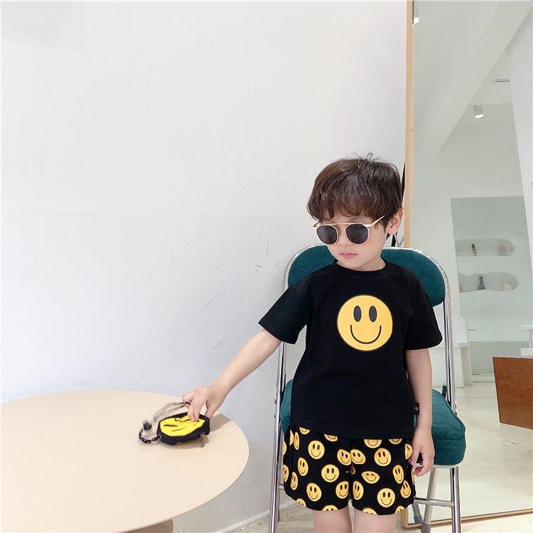 Áo Thun Cộc Tay Bé Trai Bé Gái BabyBoo Hình Smile Vàng Vải Cotton Thoáng Mát, Thấm Hút Mồ Hôi Tốt- PiBo Store