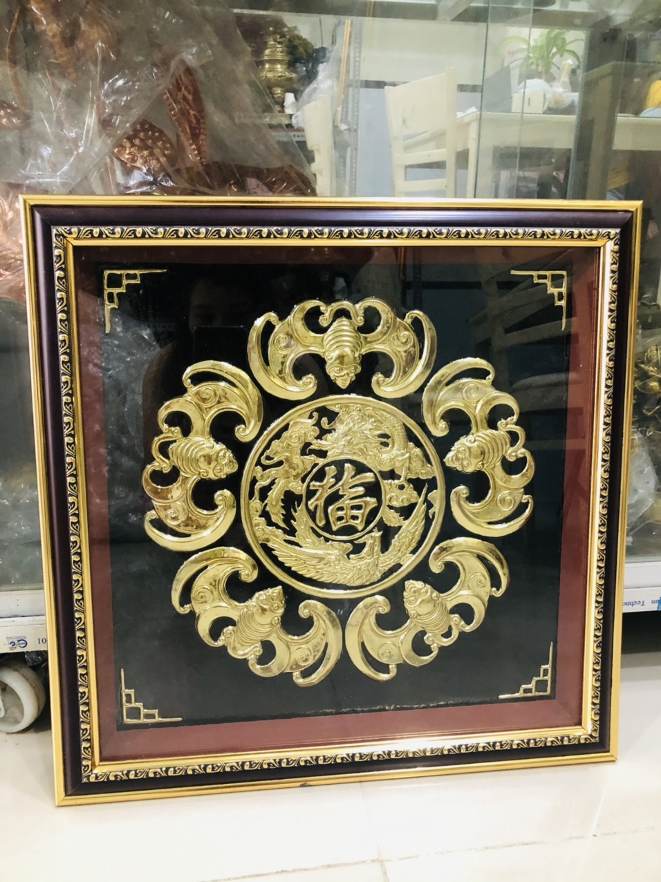 Tranh Ngũ Phúc Lâm Môn ,chiêu tài lộc,bình an cao 60cm