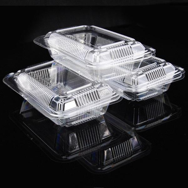Lốc 50 hộp nhựa đựng bánh bông lan, kem su H04: 16.5 X 8.5 X 7 CM