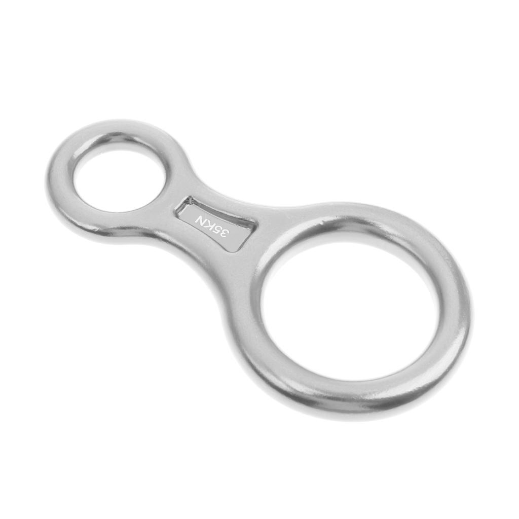 3 Pieces / Set 35KN Figure 8 Belay Device Climbing Descender Rappelling Ring Caving Rescue Equipment