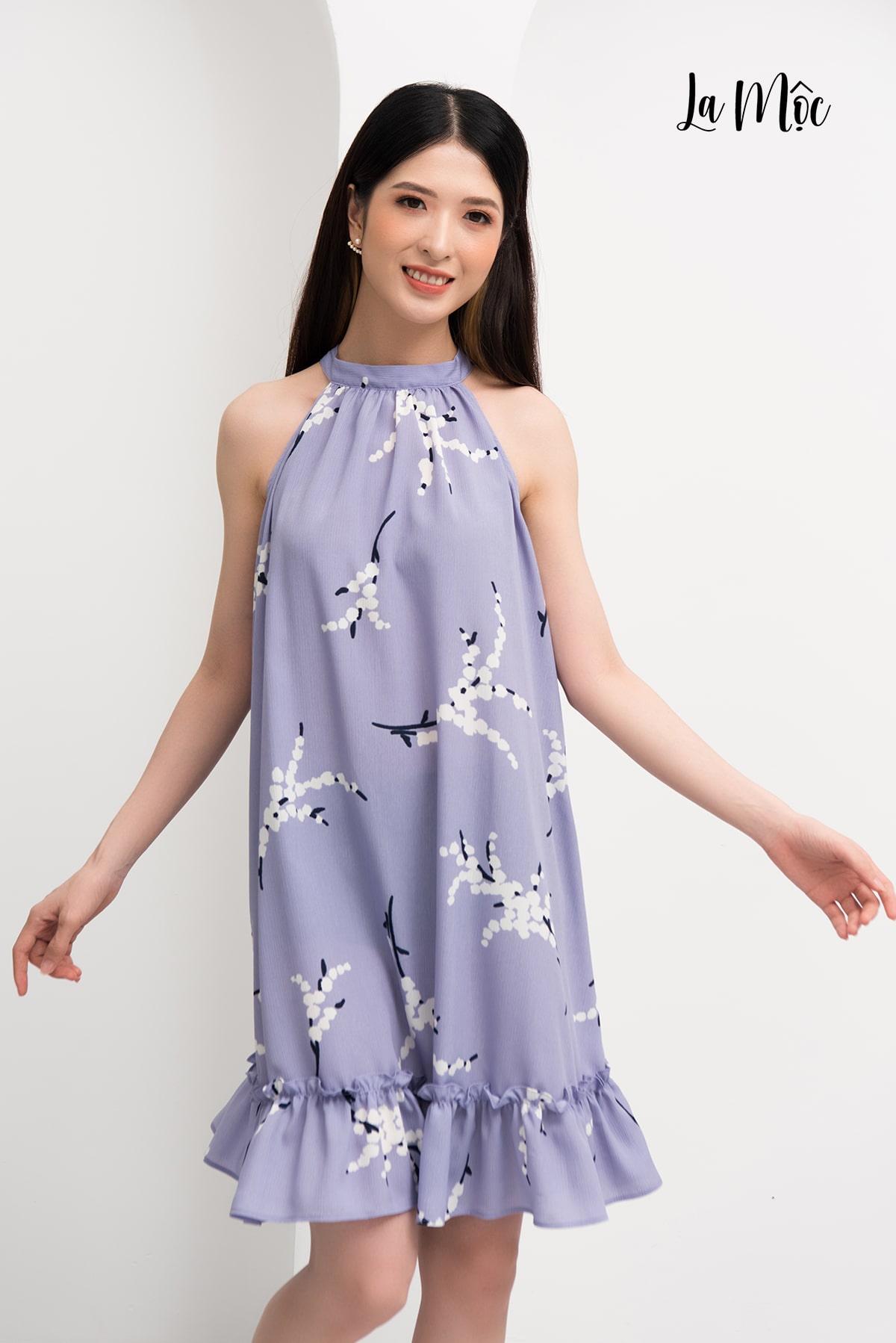 Đầm Chiffon Xòe Cổ Yếm Maxivic, La Mộc - LM62165B