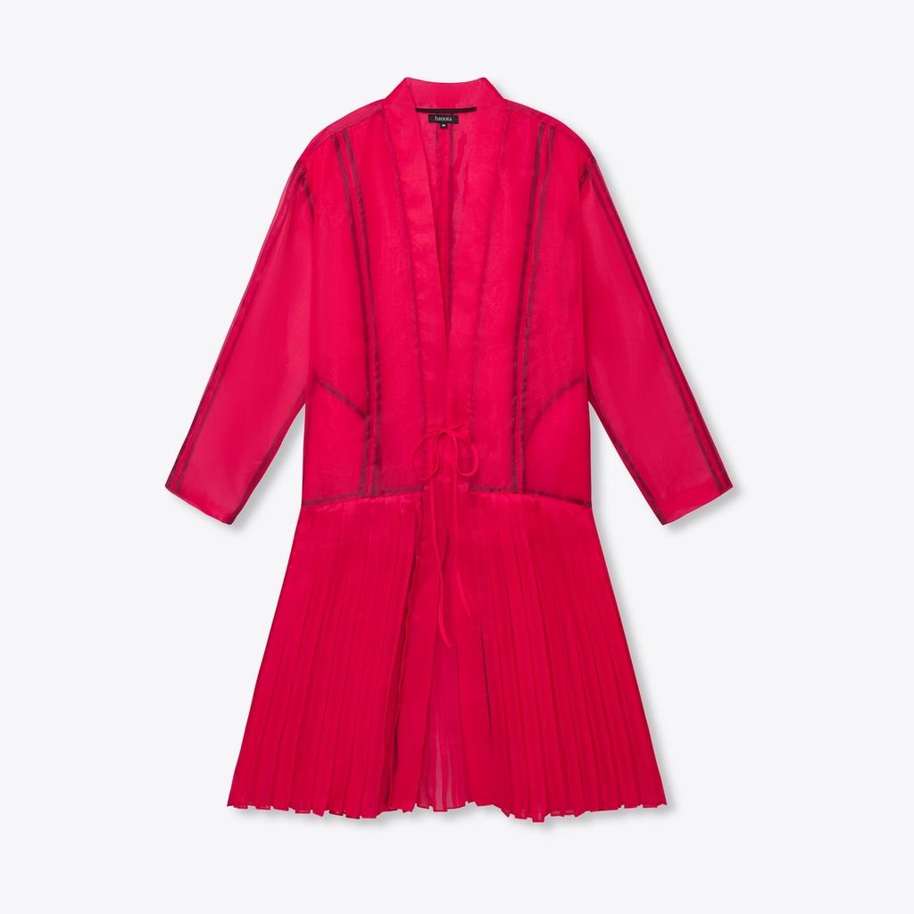Áo khoác dáng dài xếp ly organza voan kính AIONAH Hanoia - Hàng chính hãng