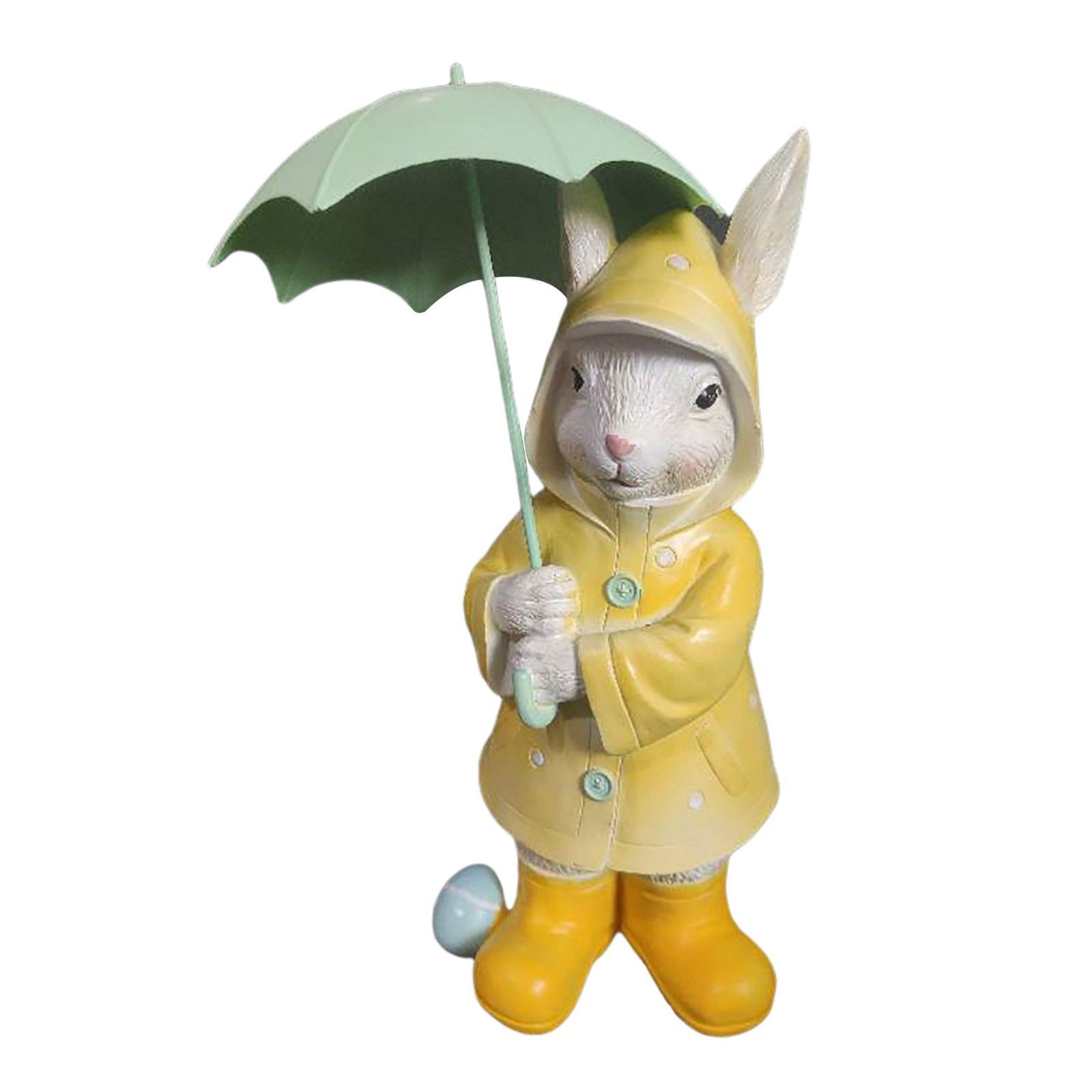 Rabbit Statues Photo Props Crafts for Pastoral Patio Decoration