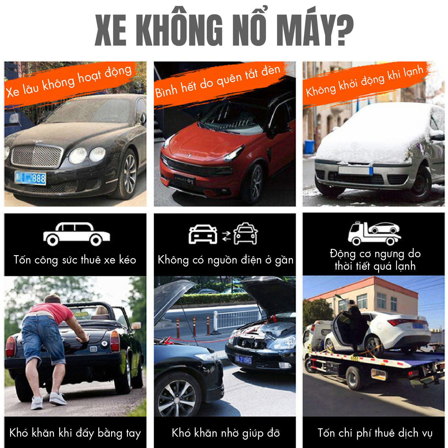 Kích nguồn ô tô KIÊM SẠC DỰ PHÒNG đa năng( TẶNG QUÀ tùy chọn