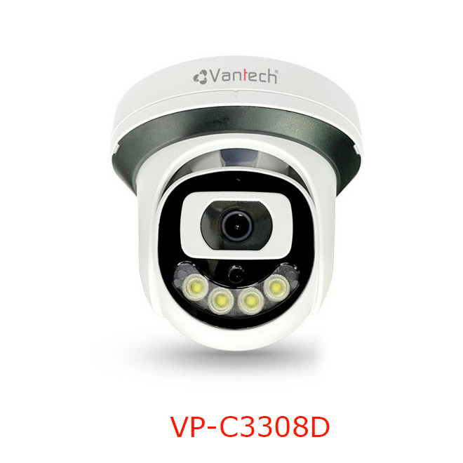 Vantech Camera 3.0MP Network Colorful Dome VP-C3308D - Hàng chính hãng