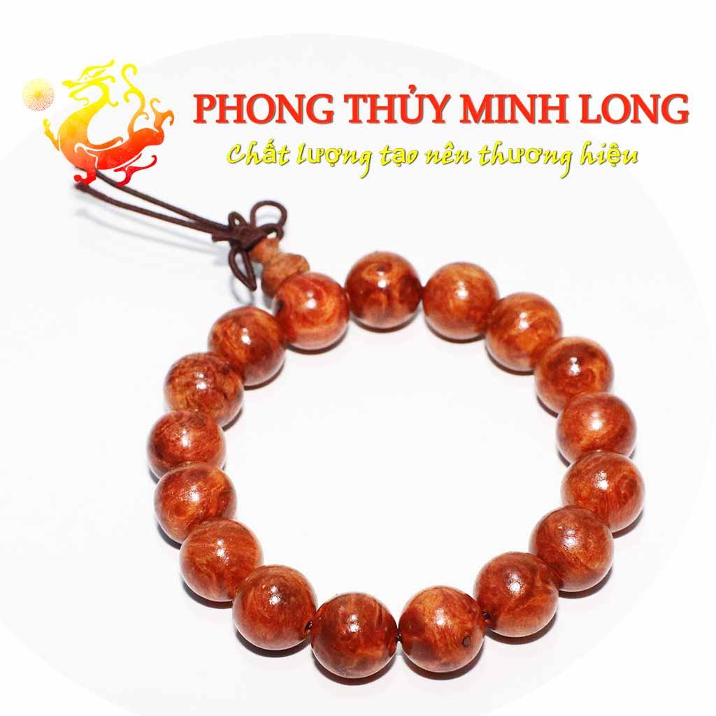 Vòng tay gỗ nu Huyết Long siêu đẹp size 14 ly hạt tròn