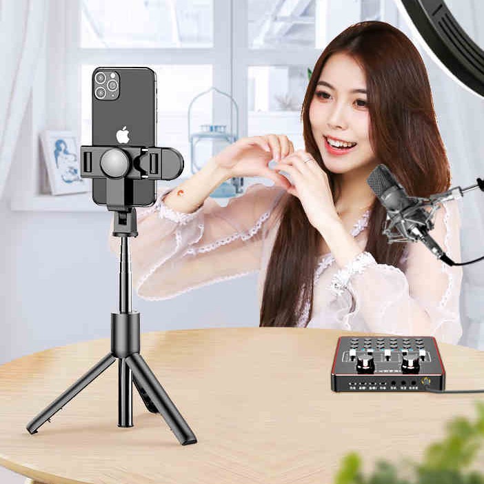 Gậy Chụp Ảnh Tự Sướng K10 Dài 130Cm Có Gương Selfie Kèm 3 Chân Đứng Tripod Kết Nối Bluetooth