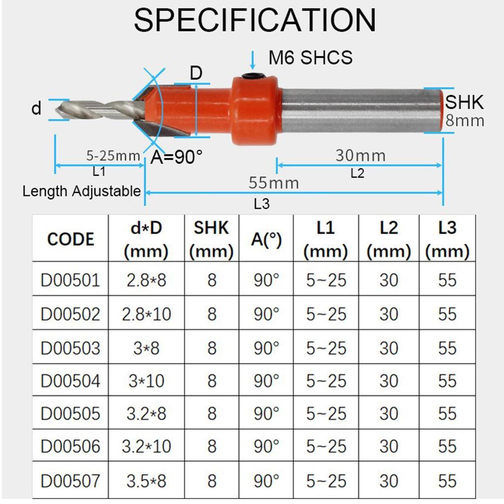 8mm Shank Woodworking Router Bit Cemented Carbide Round Shank Power Tools