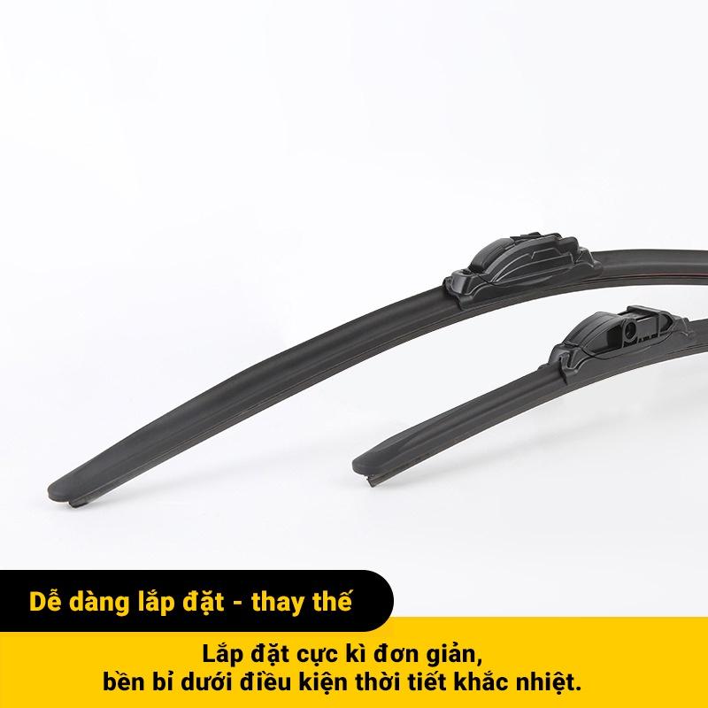 1 Cặp gạt mưa khung mềm xe Hyundai Grand I10, Getz,Accent,Azera,Elantra,Santa Fe,Sonata cần gạt silicon mềm cao cấp