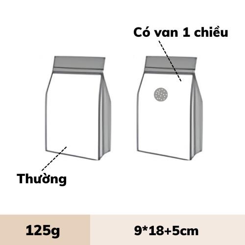 Túi giấy kraft có van 1 chiều túi 4 cạnh có zip gói hàng đựng thực phẩm bao bì đựng cà phê giúp tái dùng lần