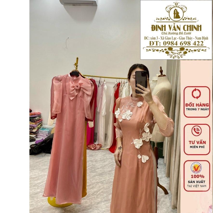 Tơ Ovaza lót lụa hoa nổi thiết kế mới tông hông sang chảnh_ADTO002