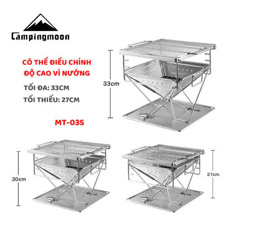 Bếp nướng than hoa gấp gọn 4-6 người Campingmoon MT-035