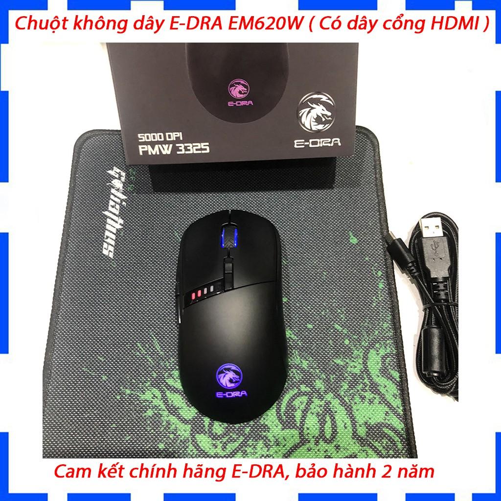 Chuột Gaming không dây E-Dra EM620W - Có dây cổng HDMI nếu muốn dùng dây - Siêu phẩm 2020 - Hàng chính hãng