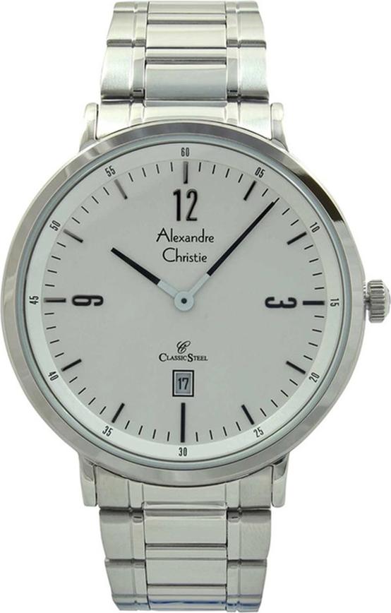 Đồng Hồ Nam Kim Loại Alexandre Christie 8499MDBSSSL - Trắng