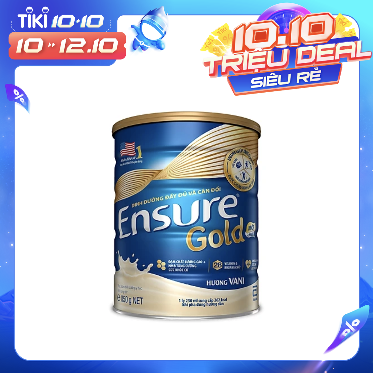 Sữa Bột Abbott Ensure Gold Vani 850g