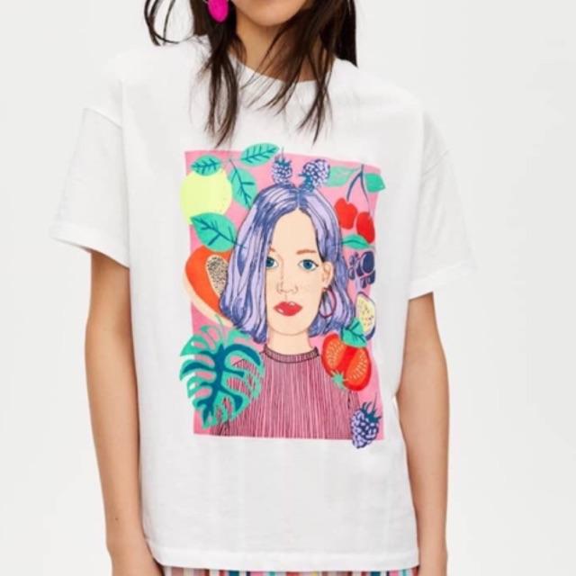 Áo phông thun cô gái trắng