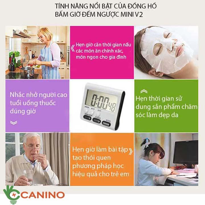 Đồng hồ bấm giờ đếm ngược điện tử mini V2