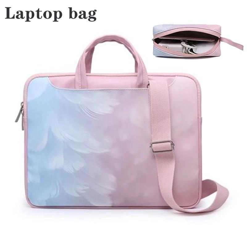 Sáng Tạo Túi Đựng Laptop Macbook Air Pro Retina 12 13 15 Inch Bao Da Túi Xách Cho Lenovo Xiaomi 14.1 15.6 "Phụ Nữ Cặp