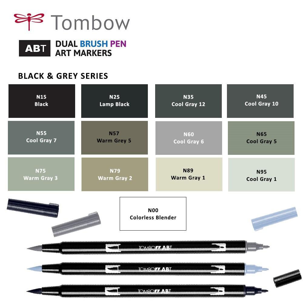 TONE ĐEN, XÁM - BÚT CỌ TOMBOW ABT DUAL BRUSH PENS