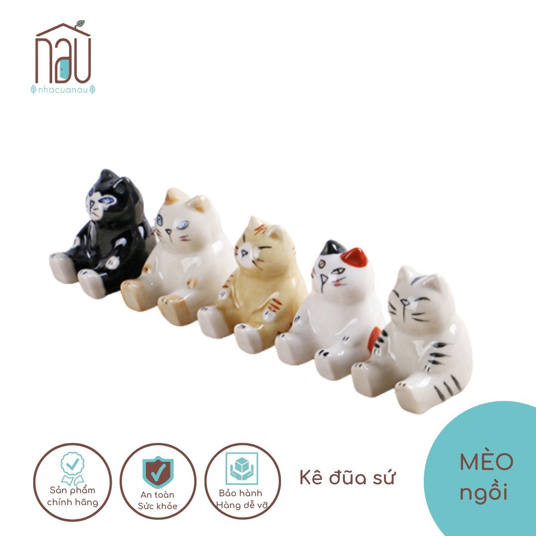 Set Kê đũa sứ hình Shiba inu, mèo, chó, mèo hoa quả dùng làm trang trí bàn ăn, làm việc, quà sinh nhật, tặng người yêu Chó