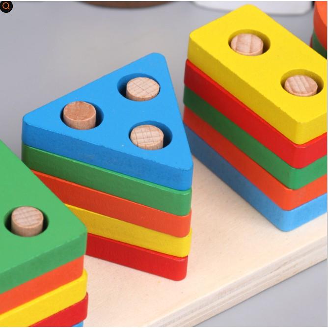 Đồ chơi giáo dục montessori thả hình luồn cọc cho bé học xếp hình chơi vui nhộn phát triển tư duy trí tuệ VINKID