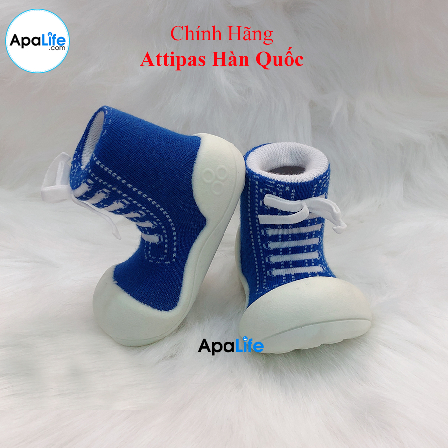 Attipas Sneaker - Blue/ AT044 - Giày tập đi cho bé trai /bé gái từ 3 - 24 tháng nhập Hàn Quốc: đế mềm, êm chân &amp; chống trượt